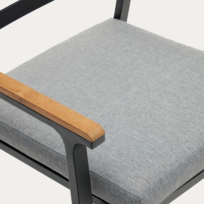 Kolçaklı ve Minderli Dış Mekan Metal Yemek Sandalyesi