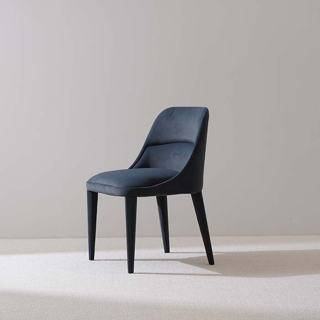 Modern Mavi Kadife Döşemeli Yemek Sandalyesi