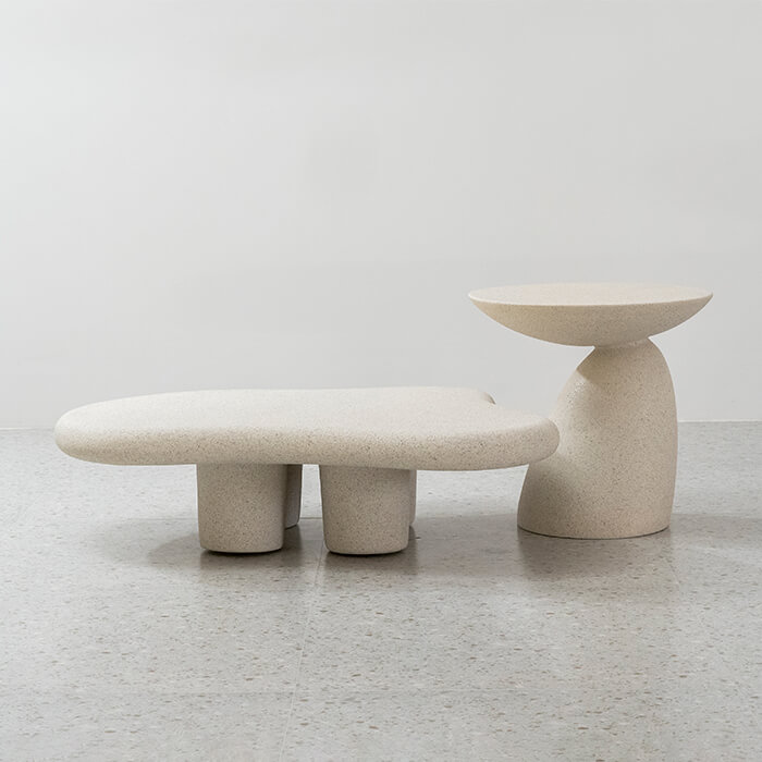 Minimalist Curverd Fiberglas Üst Beton Sehpa