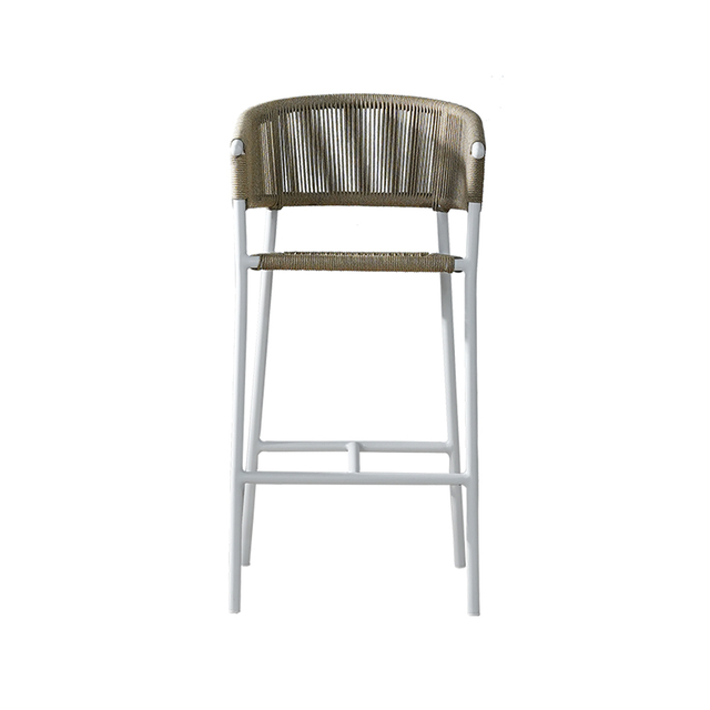 Beyaz Örgü Metal Bar Tabureleri Açık Sandalye Mutfak Mobilyası