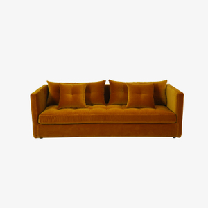 Oturma Odası Mobilyaları İçin Modern Turuncu Kadife Loveseat Kanepe 3 Kişilik