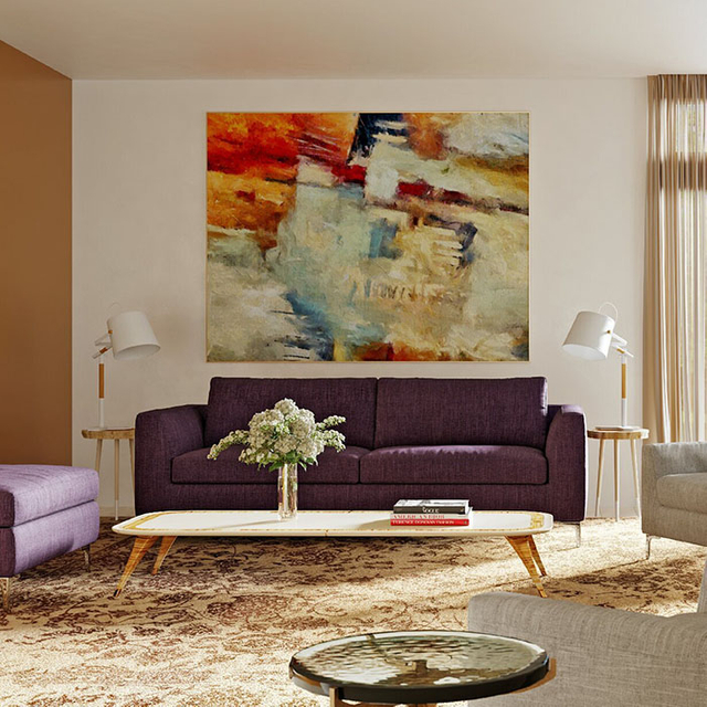 Kumaş Kırmızı Salon Takımı Loveseat 2'li Koltuk